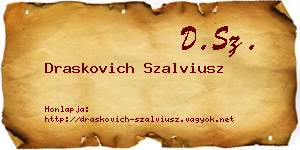 Draskovich Szalviusz névjegykártya